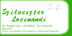 szilveszter locsmandi business card